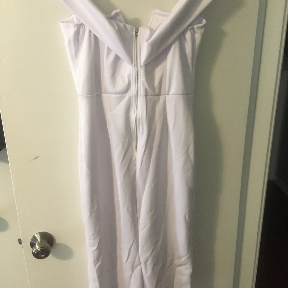 XL Off-Shoulder White Bodycon Midi Dress - Picture 3 of 5